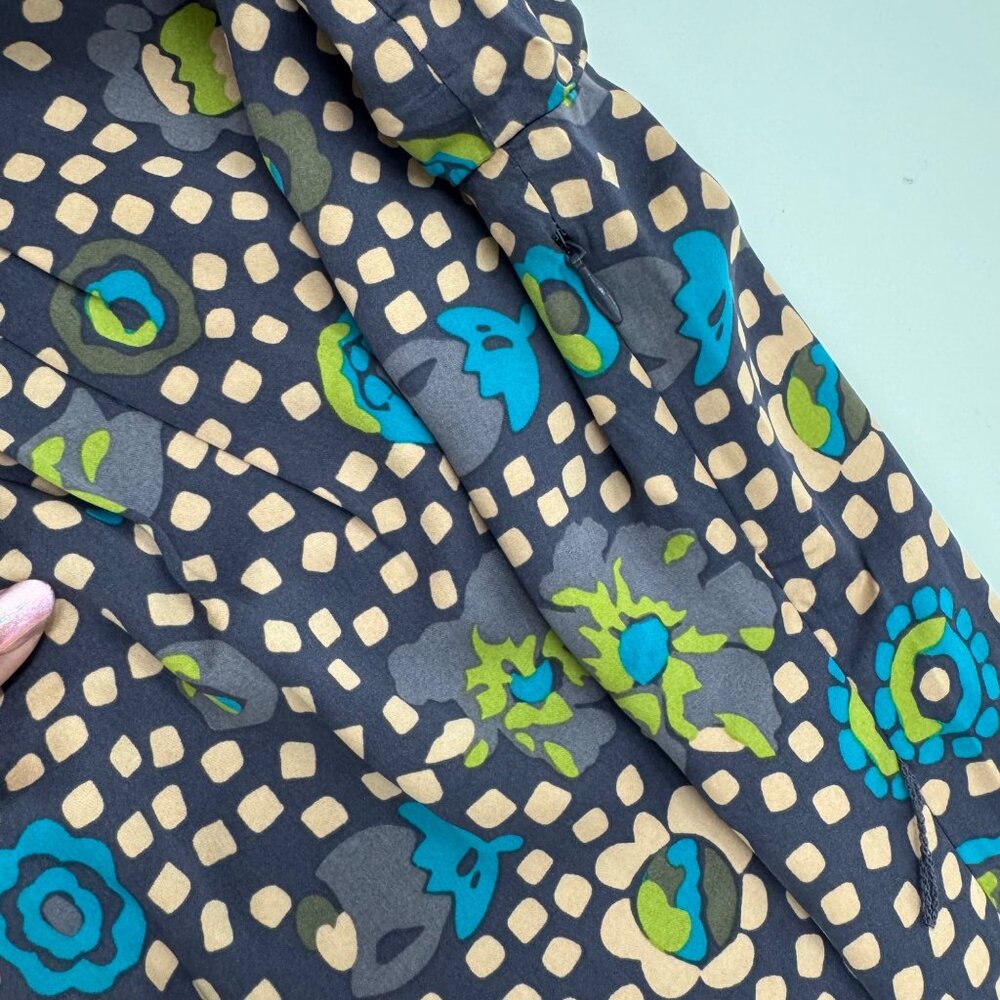 Boden Printed Silk Dress UK14 US10L Multicolor Dotted Floral Pattern 3/4 Sleeves - Picture 8 of 12